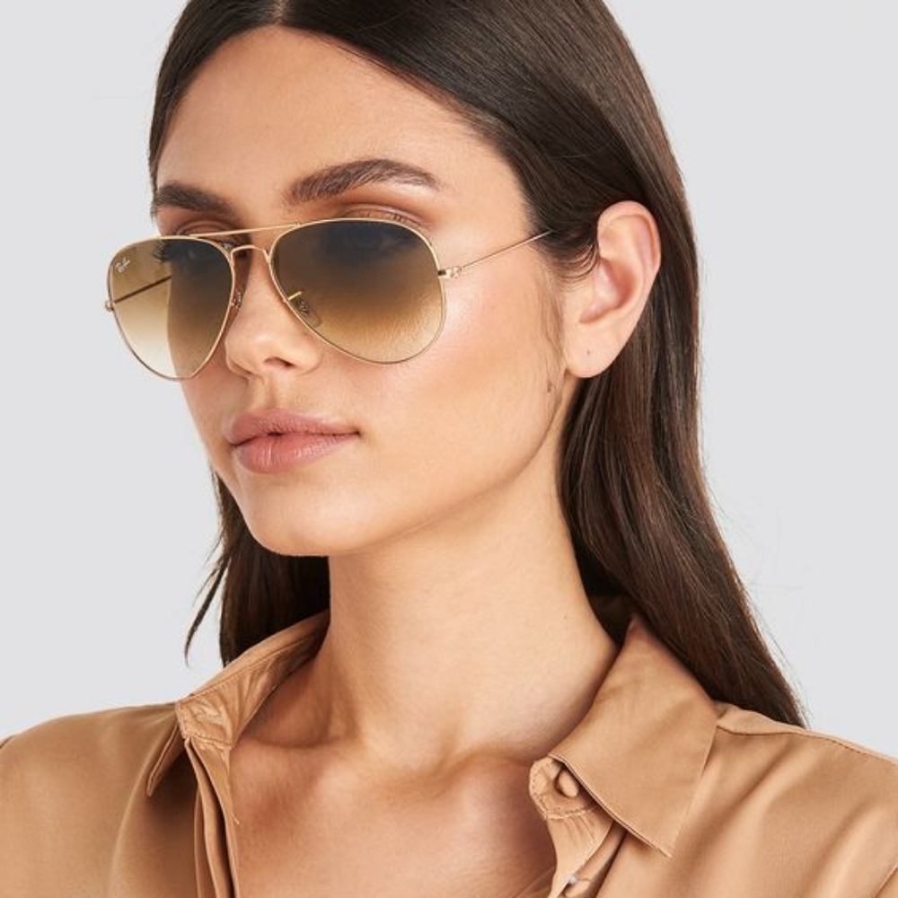 LIKE NEW Ray-Ban Aviator RB3025 Gradient Brown Sunglasses Unisex